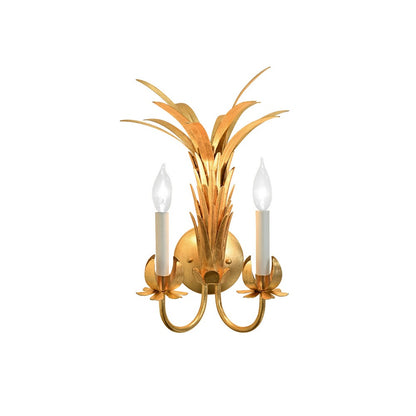 Worlds Away - Palm Two Arm Tole Wall Sconce In Gold Leaf. - RESEDA G view 4