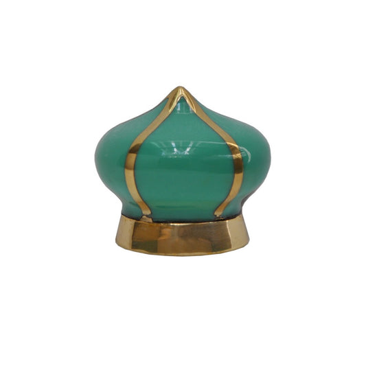 Worlds Away - Pointed Knob With Brass Detail In Teal - MIRANDA HTL view 1