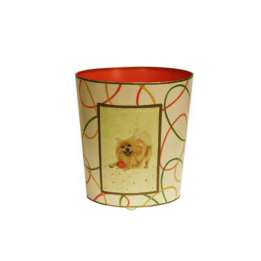 Worlds Away - Pomeranian Wastebasket - WBPOMERANIAN view 1