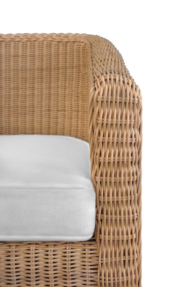 Worlds Away - Rattan Three Leg Lounge Chair With Performance Ivory Linen - GIZA view 6