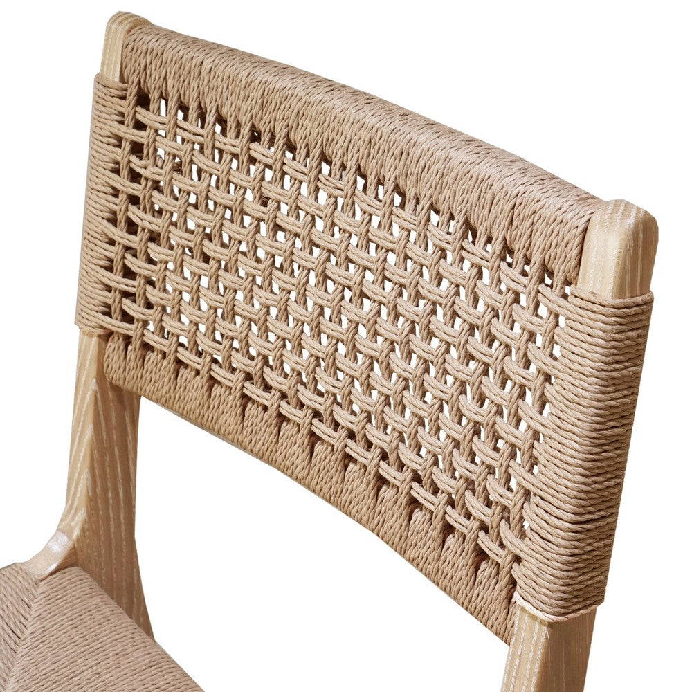 Worlds Away - Rattan Wrapped Dining Chair In Matte Cerused Oak - MONROE CO view 5