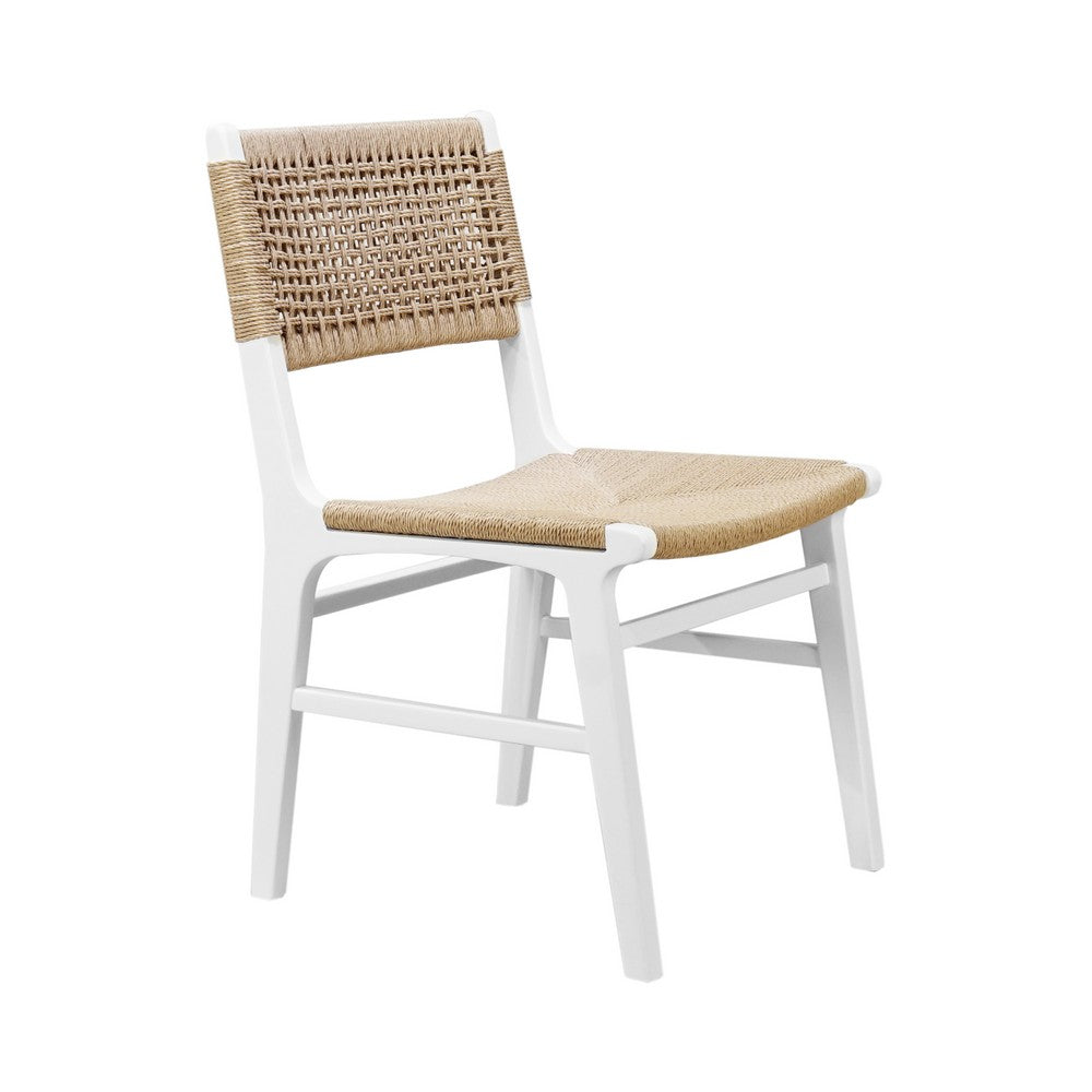 Worlds Away - Rattan Wrapped Dining Chair In Matte White Lacquer - MONROE WH view 1