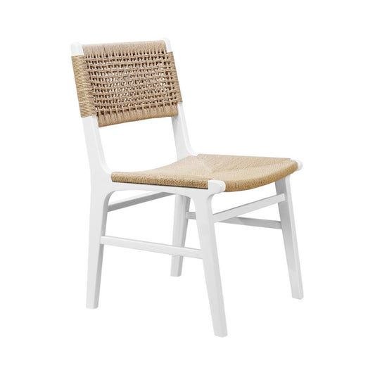 Worlds Away - Rattan Wrapped Dining Chair In Matte White Lacquer - MONROE WH view 1