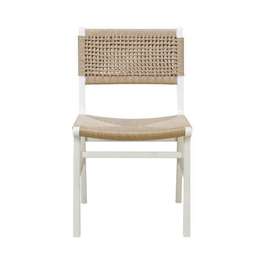 Worlds Away - Rattan Wrapped Dining Chair In Matte White Lacquer - MONROE WH view 2