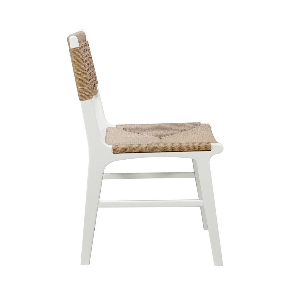 Worlds Away - Rattan Wrapped Dining Chair In Matte White Lacquer - MONROE WH view 3