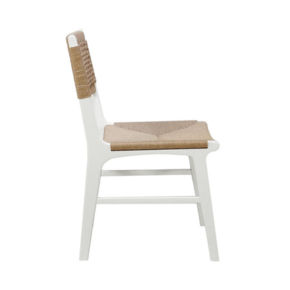 Worlds Away - Rattan Wrapped Dining Chair In Matte White Lacquer - MONROE WH view 3