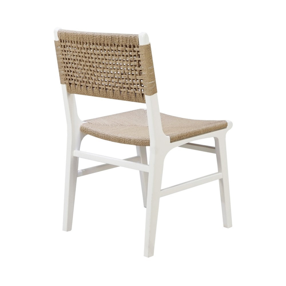 Worlds Away - Rattan Wrapped Dining Chair In Matte White Lacquer - MONROE WH view 4