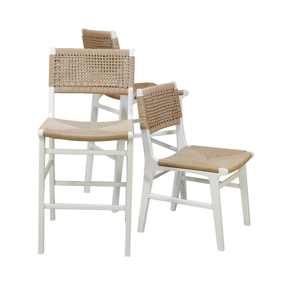 Worlds Away - Rattan Wrapped Dining Chair In Matte White Lacquer - MONROE WH view 5