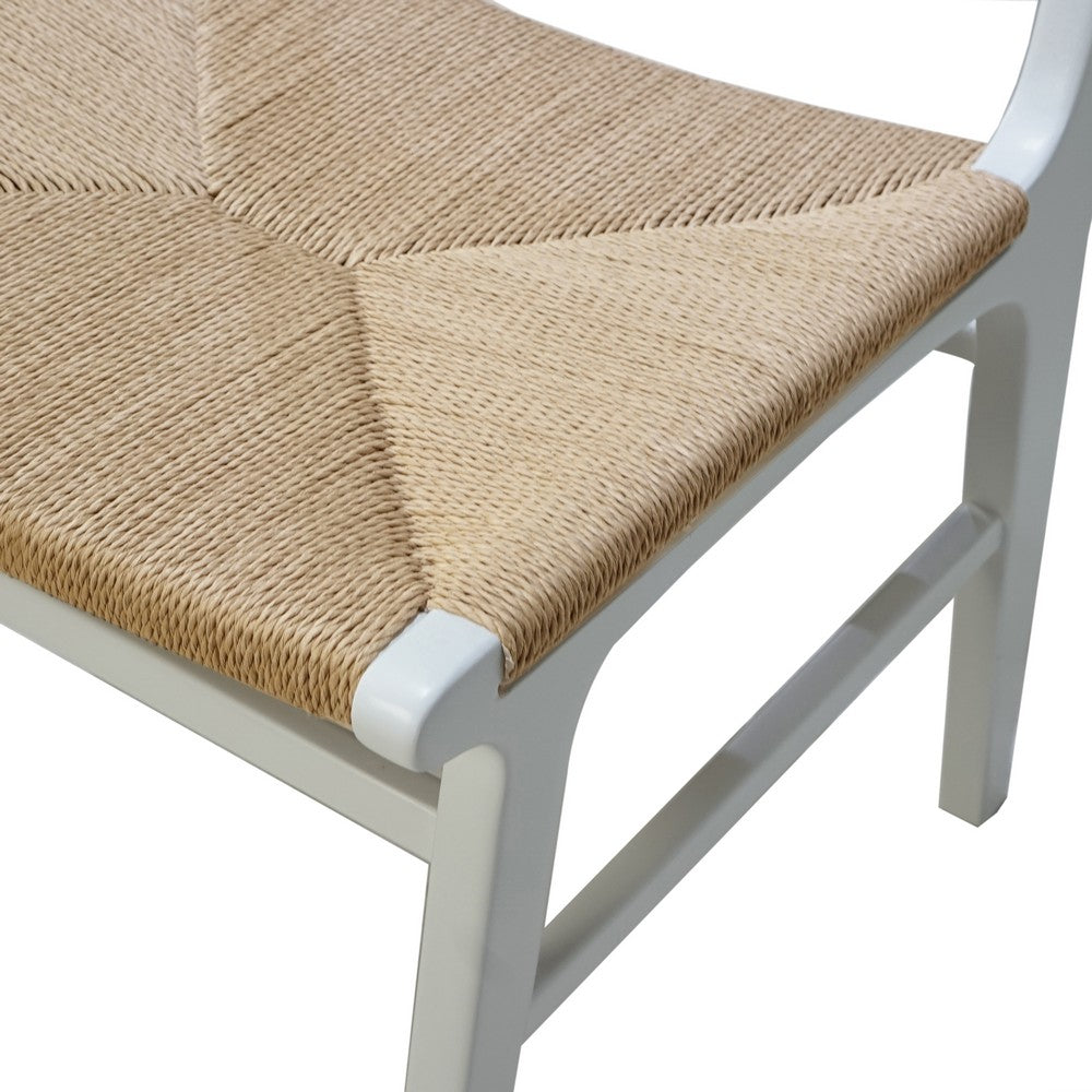 Worlds Away - Rattan Wrapped Dining Chair In Matte White Lacquer - MONROE WH view 6