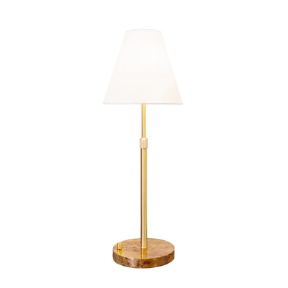 Worlds Away - Rechareable Table Lamp With Adjustable Pole In Brass And White Linen Shade - JACE view 4