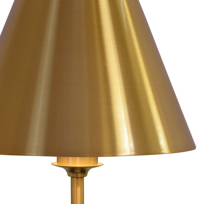 Worlds Away - Rechargeable Table Lamp In Brass And Faux Alabaster Base With Metal Shade - CHANLER view 3