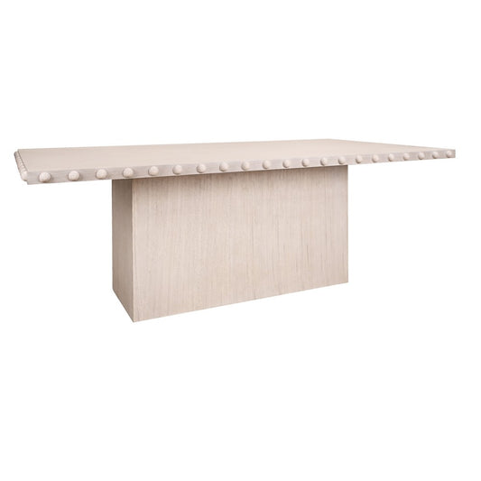 Worlds Away - Rectangle Dining Table With Studded Edge Top And Tapered Base In White Oak - LUCIAN RT WO view 1