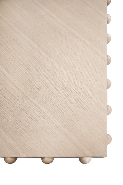 Worlds Away - Rectangle Dining Table With Studded Edge Top And Tapered Base In White Oak - LUCIAN RT WO view 5