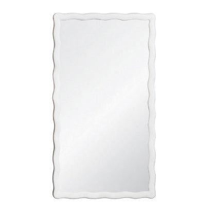 Worlds Away - Rectangular Mirror With Wavey Textured Frame In White - KYLO WH view 1