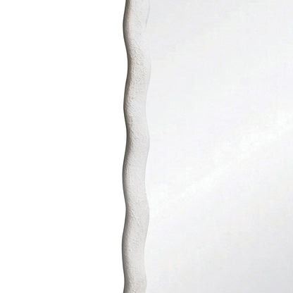 Worlds Away - Rectangular Mirror With Wavey Textured Frame In White - KYLO WH view 3