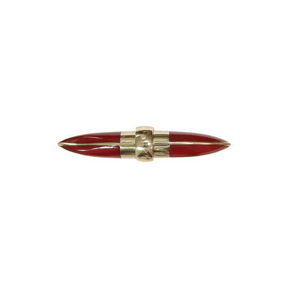 Worlds Away - Resin Horn Shape Handle With Brass Detailing In Red - LENNY HRD view 2