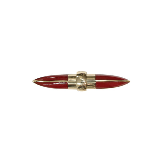 Worlds Away - Resin Horn Shape Handle With Brass Detailing In Red - LENNY HRD view 2