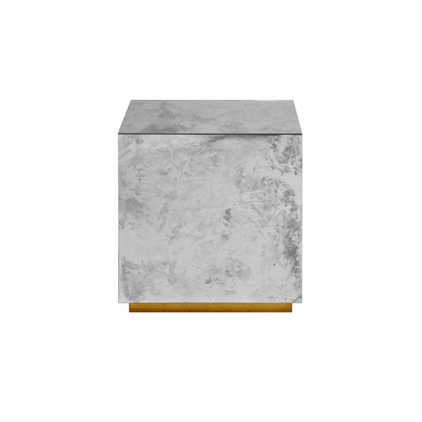 Worlds Away - Reverse Antique Mirror Cocktail Cube W. Gold Leaf Base - CUBO G view 1