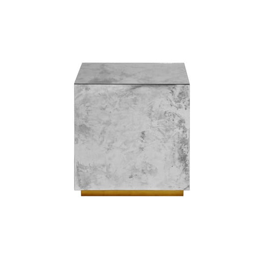 Worlds Away - Reverse Antique Mirror Cocktail Cube W. Gold Leaf Base - CUBO G view 1