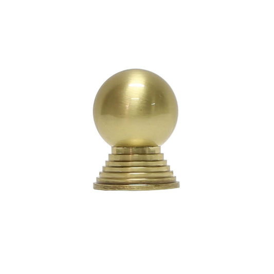 Worlds Away - Round Antique Brass Knob W. Tiered Stem  - BETSY HABR view 1