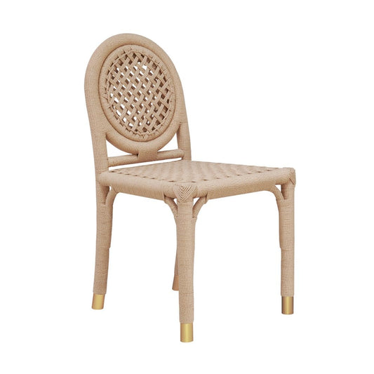 Worlds Away - Round Back Rattan Wrapped Dining Chair - GENTRY view 1