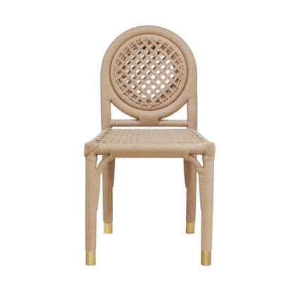 Worlds Away - Round Back Rattan Wrapped Dining Chair - GENTRY view 2