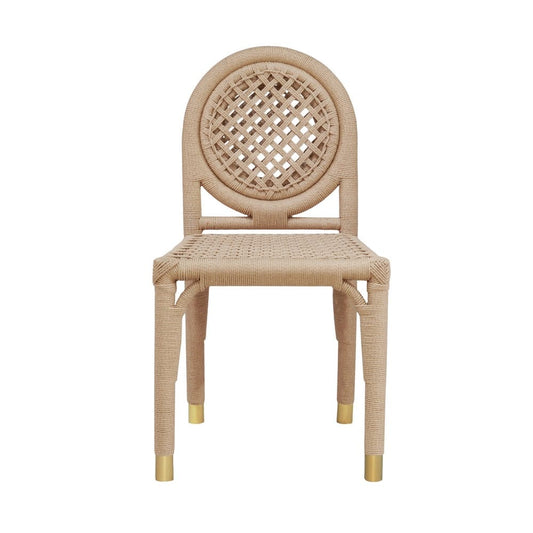 Worlds Away - Round Back Rattan Wrapped Dining Chair - GENTRY view 2