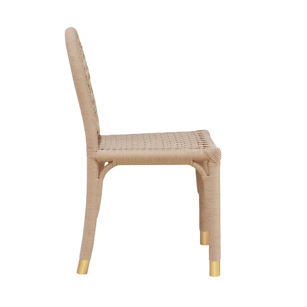 Worlds Away - Round Back Rattan Wrapped Dining Chair - GENTRY view 3