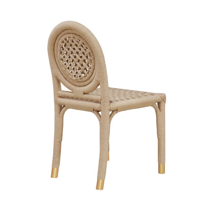 Worlds Away - Round Back Rattan Wrapped Dining Chair - GENTRY view 4