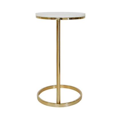 Worlds Away - Round Cigar Table With Brass Pole Base And White Marble Top - FARREN view 3