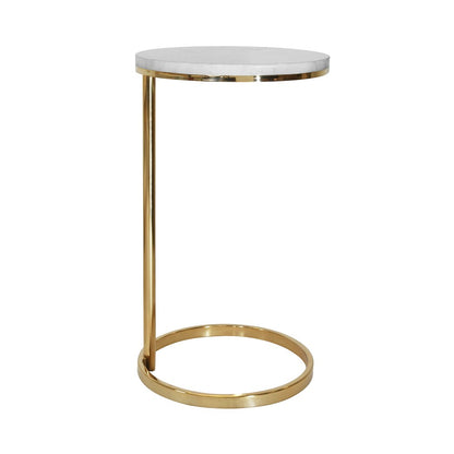 Worlds Away - Round Cigar Table With Brass Pole Base And White Marble Top - FARREN view 4