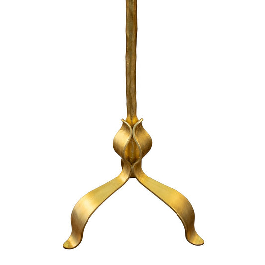 Worlds Away - Round Cigar Table With Leaf Leg Detail In Gold Leaf - BARCLAY G view 2