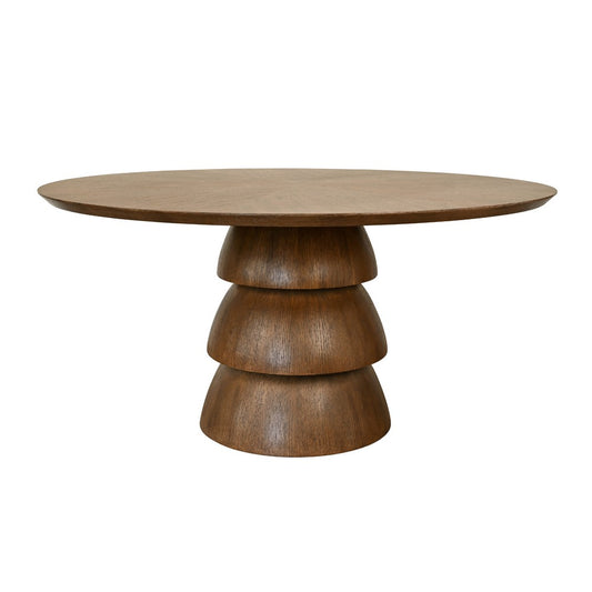 Worlds Away - Round Dining Table With Tiered Base In Provincial Brown Oak - CALLUM RD PBO view 1