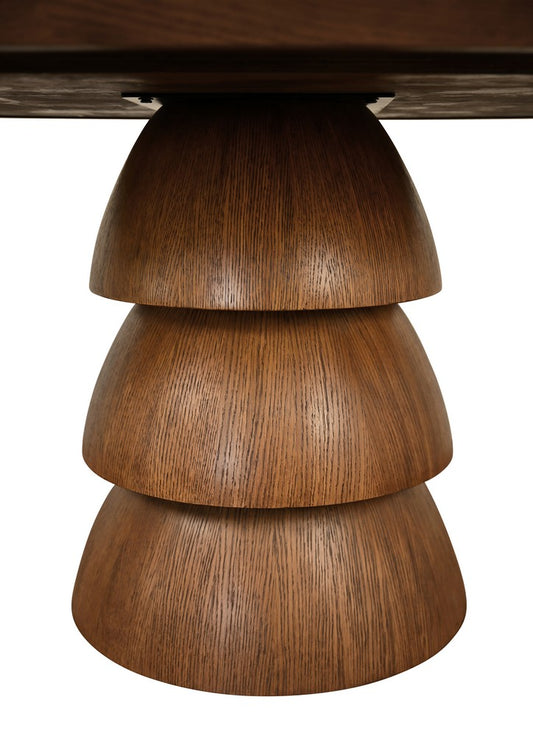 Worlds Away - Round Dining Table With Tiered Base In Provincial Brown Oak - CALLUM RD PBO view 2