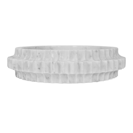 Worlds Away - Round Marble Tray With Carved Edges - OLIN view 2