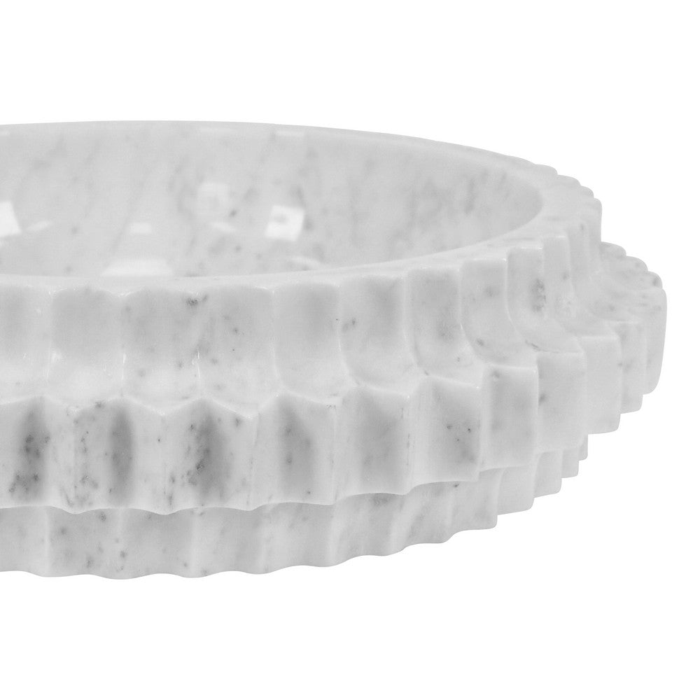 Worlds Away - Round Marble Tray With Carved Edges - OLIN view 4