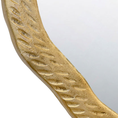 Worlds Away - Round Metal Mirror With Organic Textured Antique Brass Frame - CADENCE ABR view 3