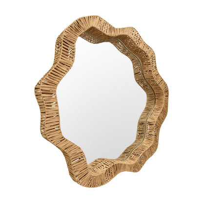 Worlds Away - Round Organic Shaped Mirror With Natural Rattan Frame - KOMODO view 1