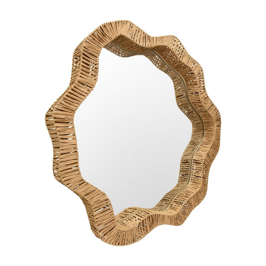 Worlds Away - Round Organic Shaped Mirror With Natural Rattan Frame - KOMODO view 1