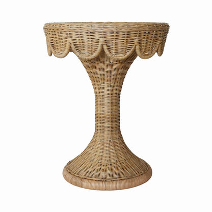 Worlds Away - Round Pedestal Side Table With Scallop Edge - ORLA view 1