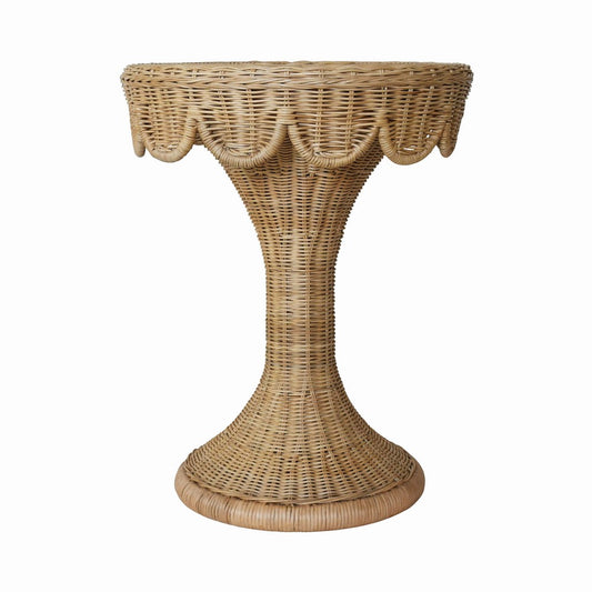 Worlds Away - Round Pedestal Side Table With Scallop Edge - ORLA view 1