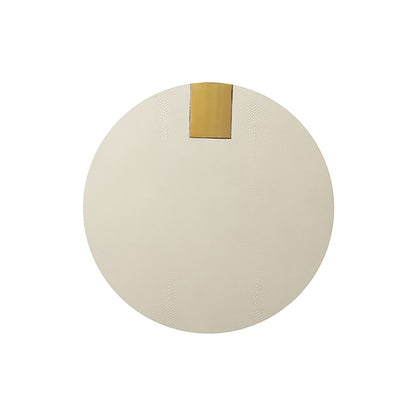 Worlds Away - Round Side Table In Ant Brass & Cream Faux Shagreen - HARRINGTON CS view 4