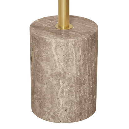 Worlds Away - Round Side Table In Travertine With Stainless Steel Pole. - NATALIA view 3