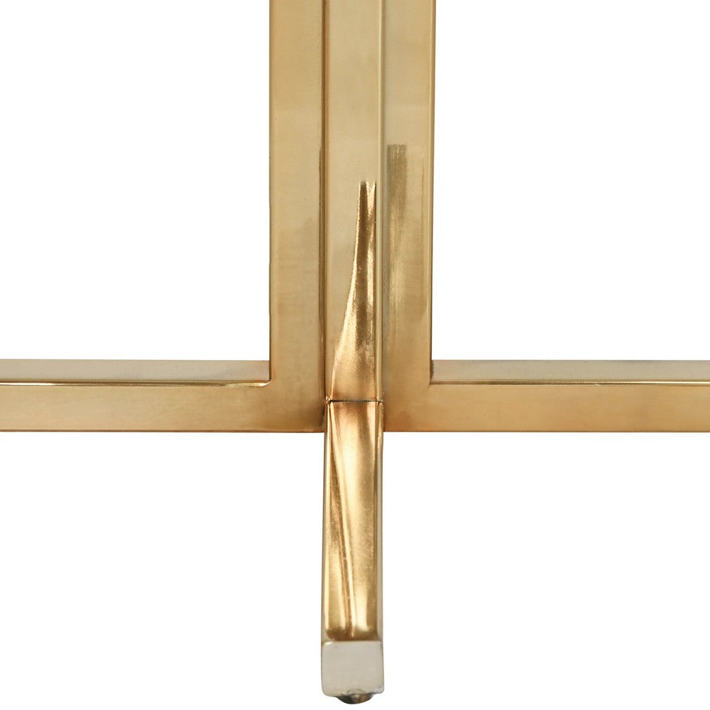Worlds Away - Round Side Table With Brass X Base And White Marble Top - WINSLET view 4