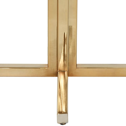 Worlds Away - Round Side Table With Brass X Base And White Marble Top - WINSLET view 4