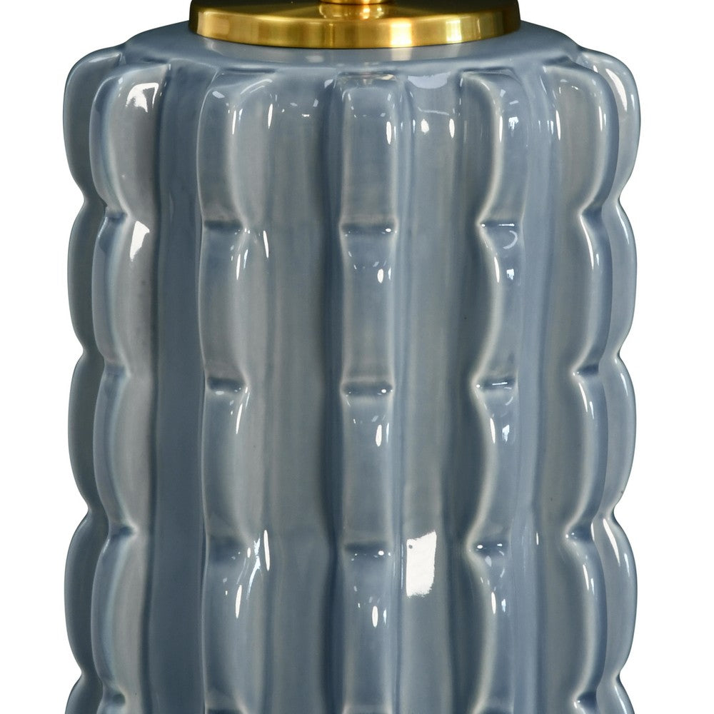 Worlds Away - Scallop Ceramic Table Lamp In Light Blue Glaze - CECE LB view 3