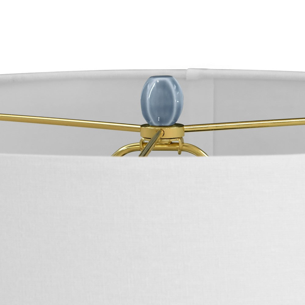 Worlds Away - Scallop Ceramic Table Lamp In Light Blue Glaze - CECE LB view 4