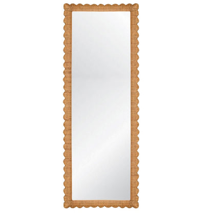 Worlds Away - Scallop Edge Rattan Floor Mirror - BRITTON FL view 1