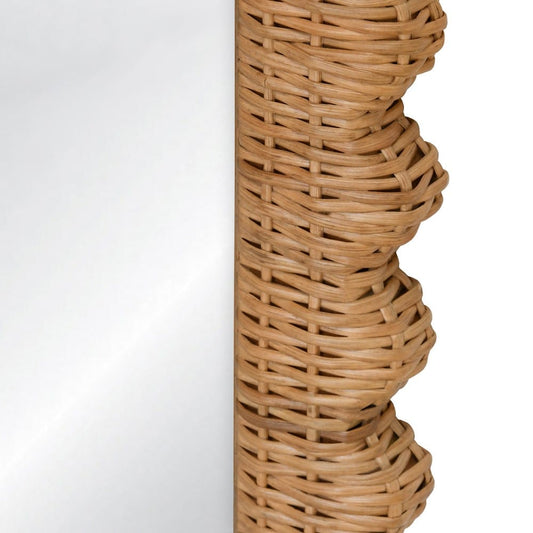 Worlds Away - Scallop Edge Rattan Floor Mirror - BRITTON FL view 2