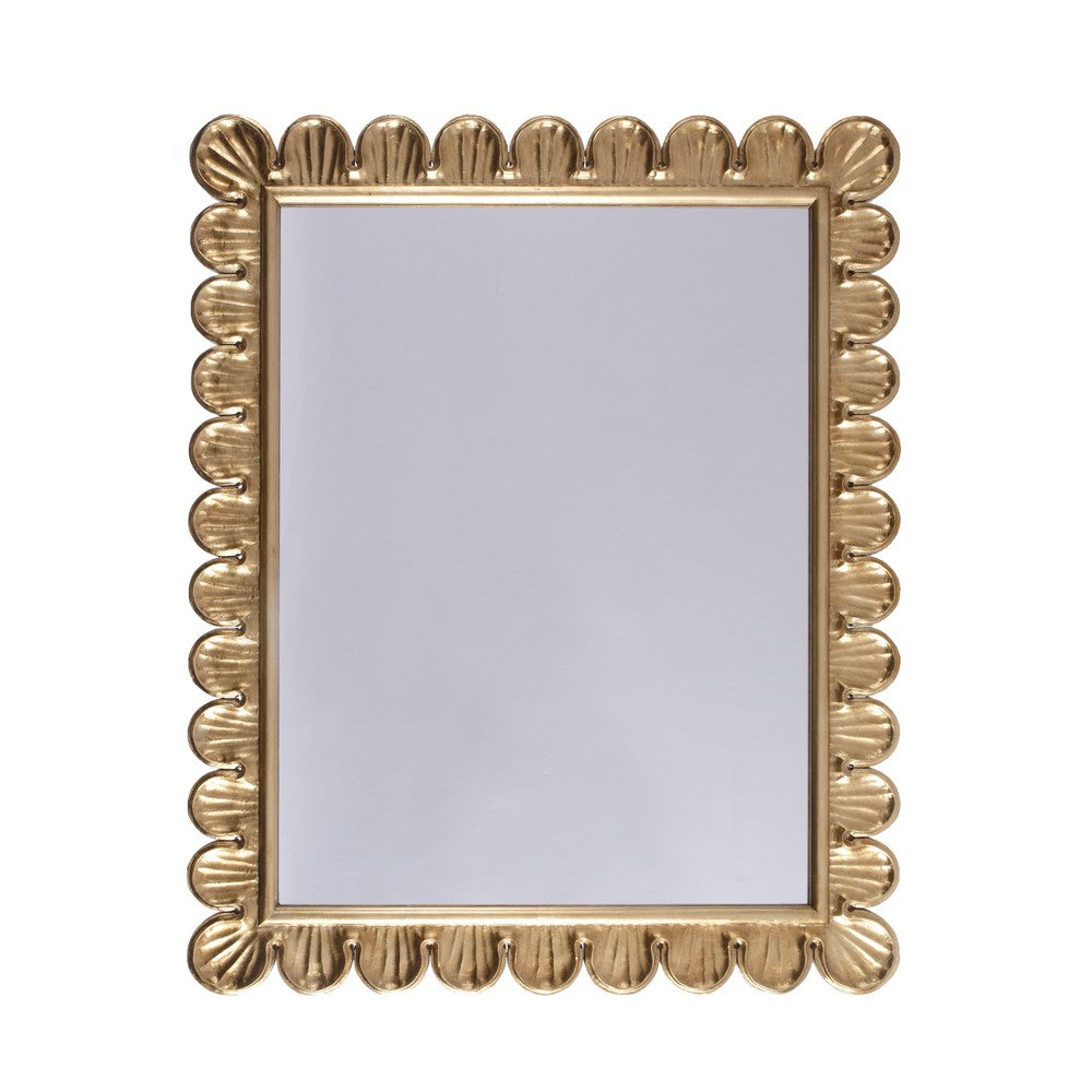 Worlds Away - Scalloped Edge Frame Mirror In Gold Leaf - ELIZA G view 1